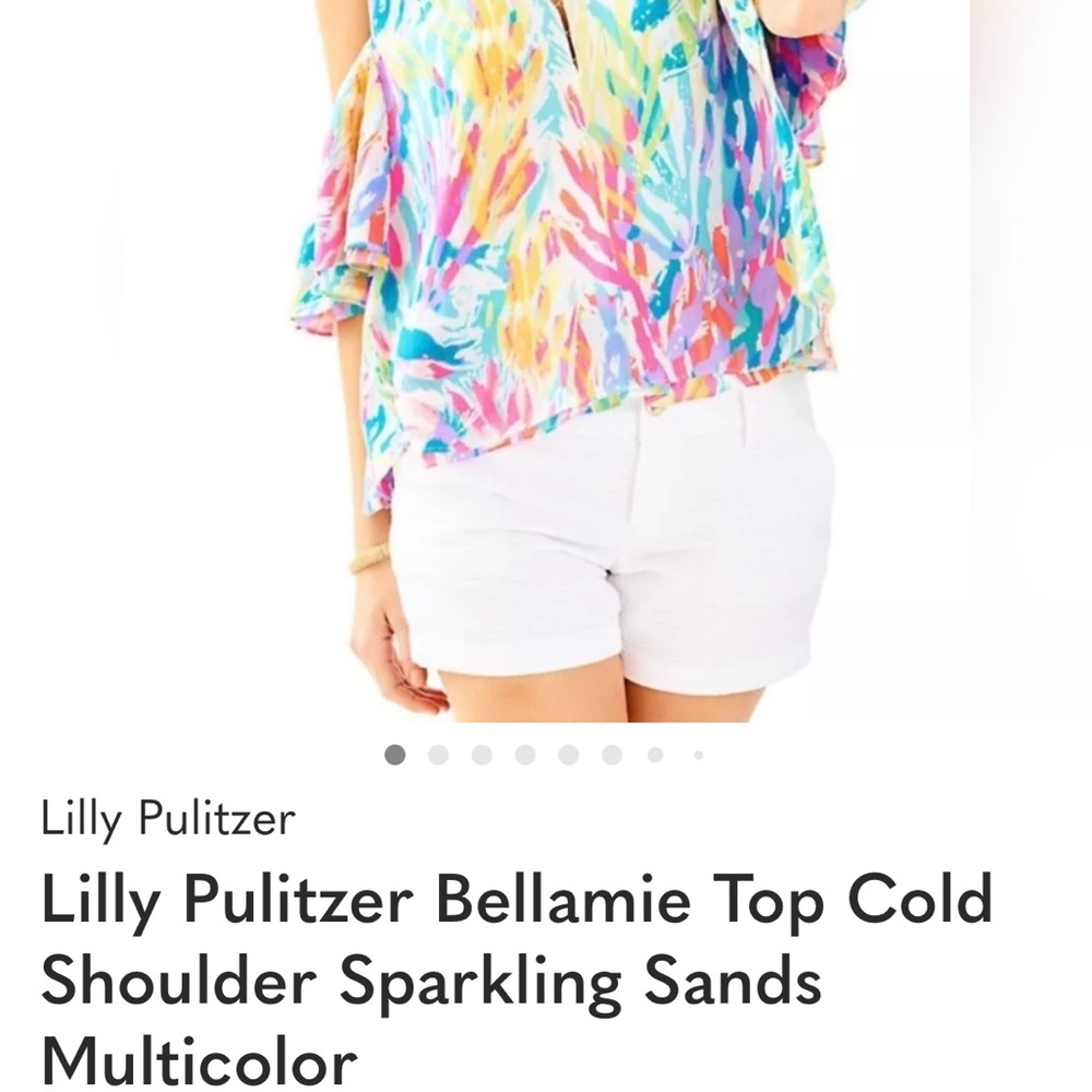 Lilly Pulitzer bright and beautiful Cold-Shoulder Top. XL, excellent condition - Picture 3 of 6
